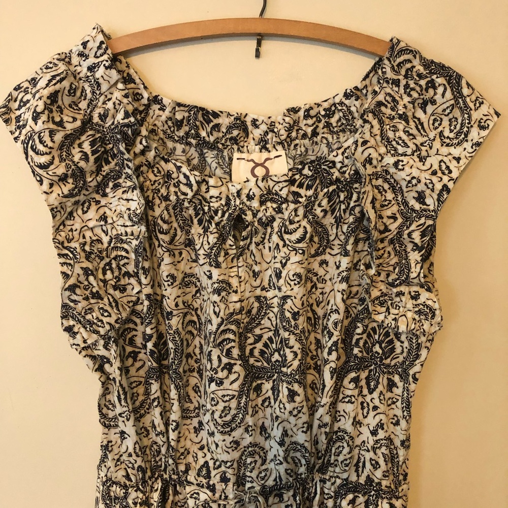 Figue Gianna Dress Mini Tassels Ruffle Boho Dummer Lotus Batik Sand XL - Picture 4 of 13